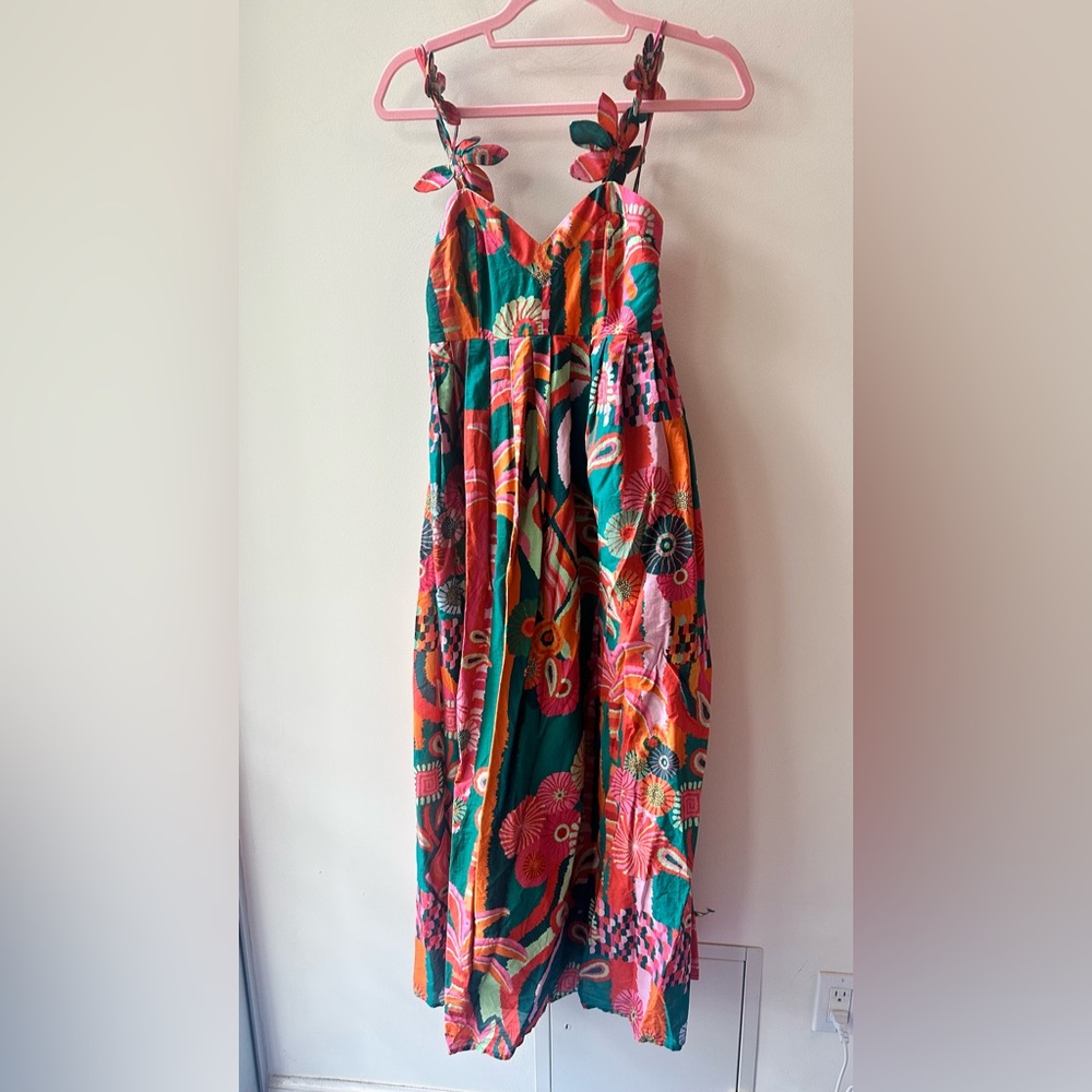 Farm Rio x Anthropologie Tropical Pleated Midi Dress - Picture 12 of 15